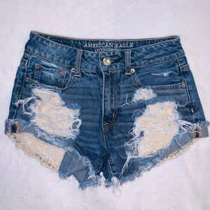 American eagle high rise festival denim shorts size 2